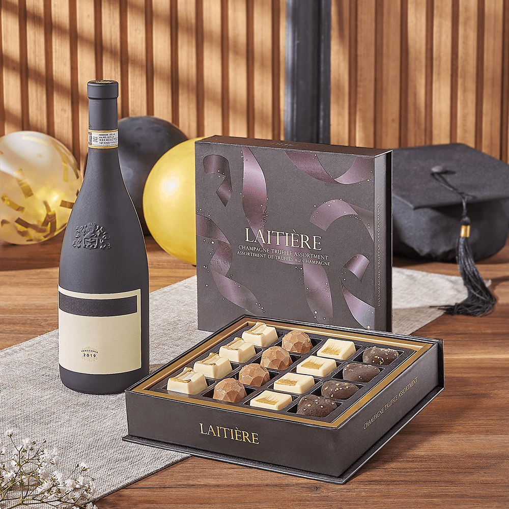 Graduation Celebration Wine Basket – how the gift is presented