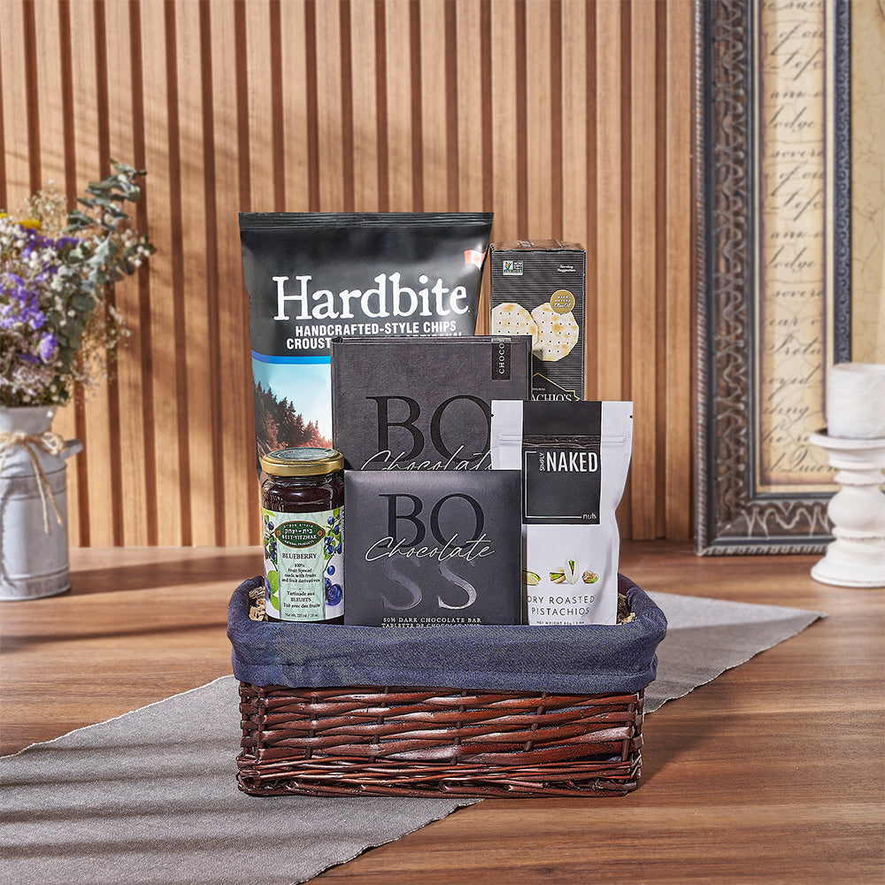 Hanukkah Kosher Dark Chocolate Basket – how the gift is presented