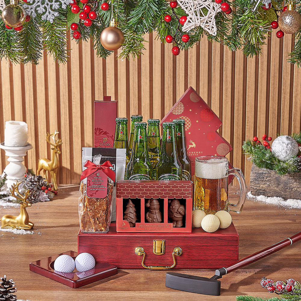 Beer and Holiday Snack Basket – how the gift is presented