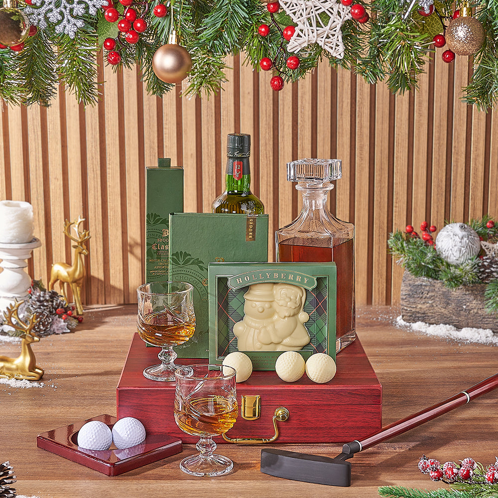 Whiskey Liquor Gift with Golf Kit – how the gift is presented