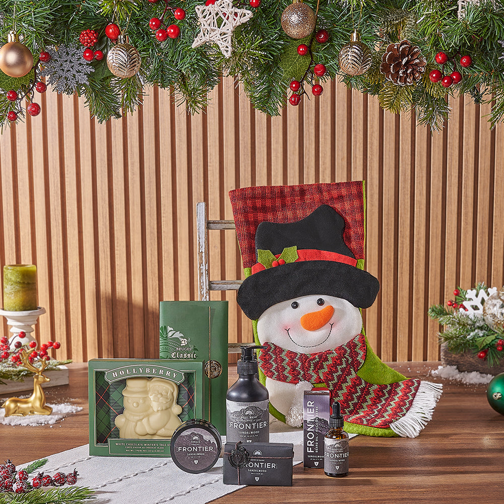 White Chocolate and Spa Stocking – how the gift is presented