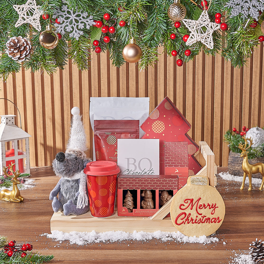 Chocolate Treats Holiday Sled Basket – how the gift is presented