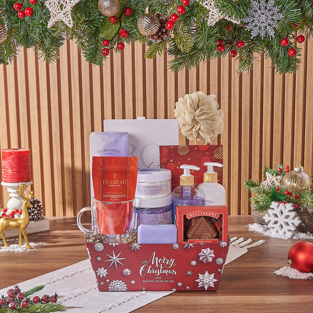 Holiday White Chocolate Spa Set – how the gift is presented