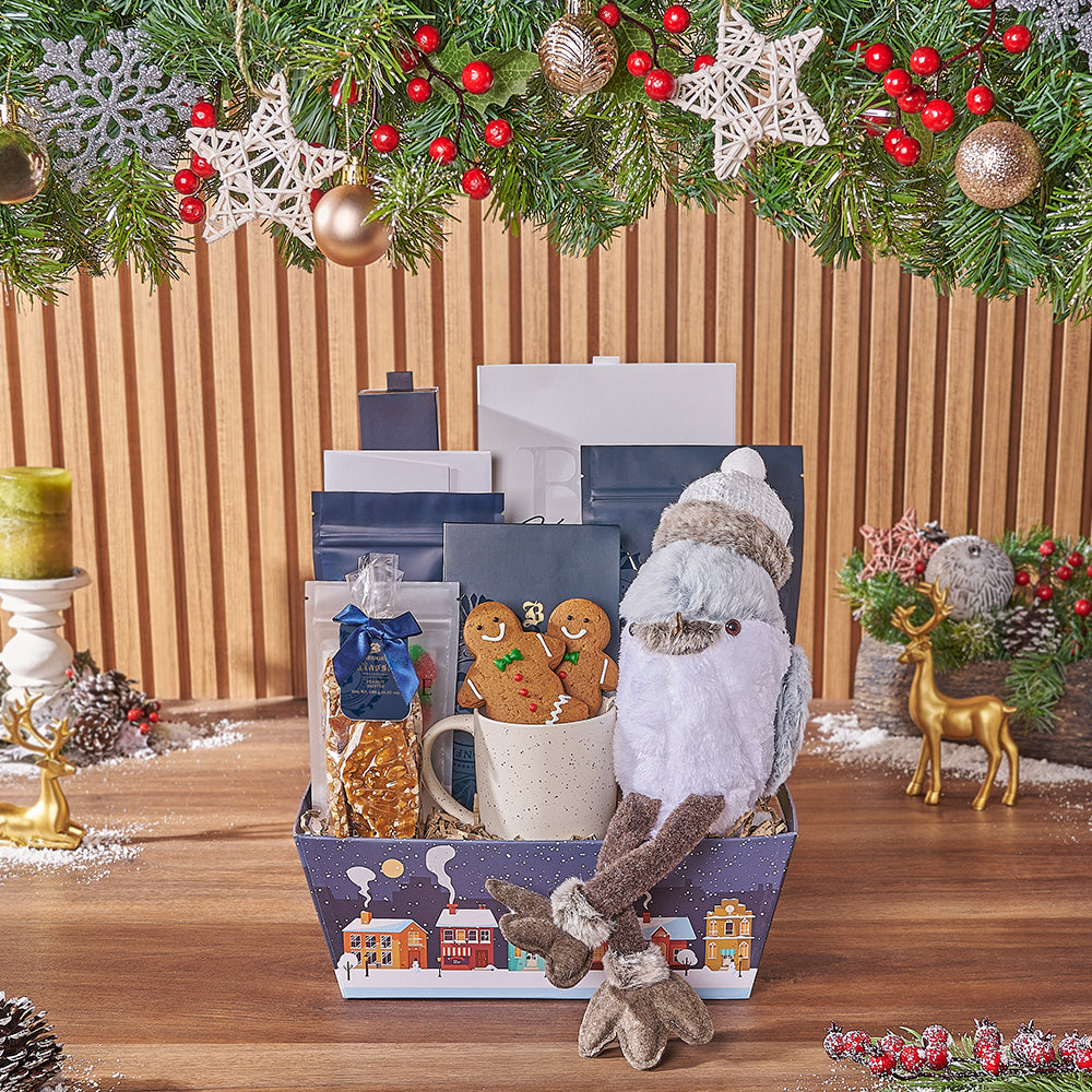 Holiday White Truffle Assortment Gift Basket – how the gift is presented