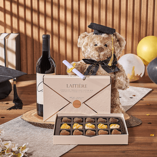 Love Letter to Graduation Gift, graduation gift, graduation, wine gift, wine, chocolate gift, chocolate, Vermont delivery