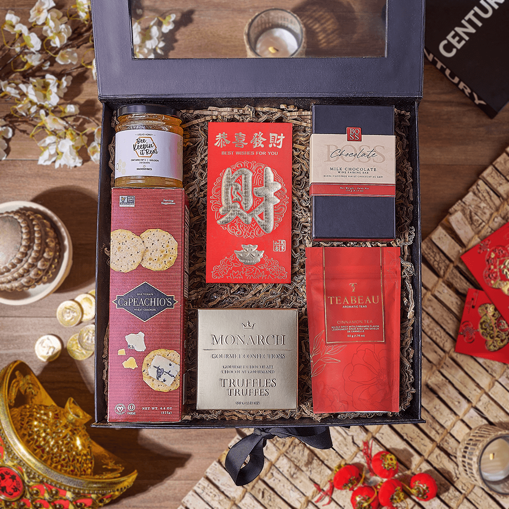 Custom Wedding Gift Baskets - Lucky Tea & Chocolate Gift Box