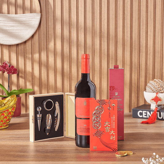 Lucky Wine & Chocolate Gift Set, chinese new year gift, chinese new year, lunar new year gift, lunar new year, Vermont delivery