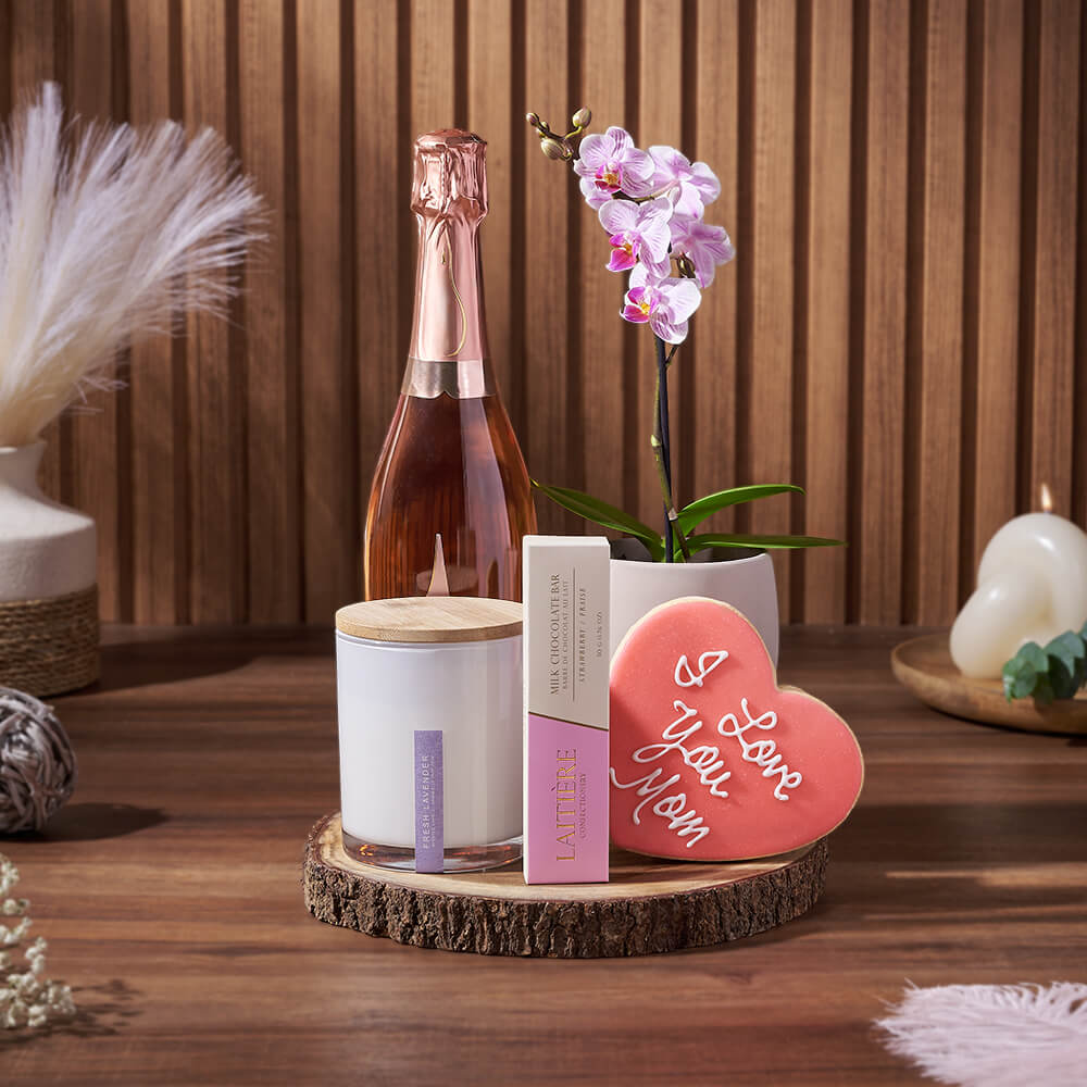 Mother's Day Confections & Sparkling Wine – how the gift is presented