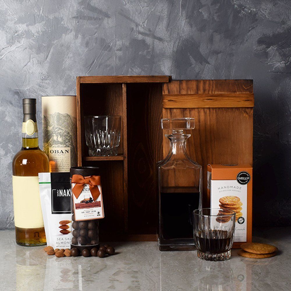 The Rustic Decanter Whiskey Set from Connecticut Baskets - Connecticut Delivery