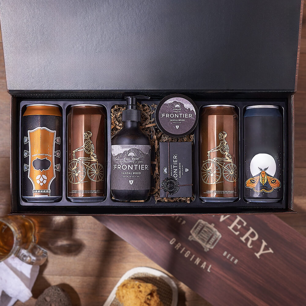 Frontier Sandalwood Beer Gift Basket – how the gift is presented
