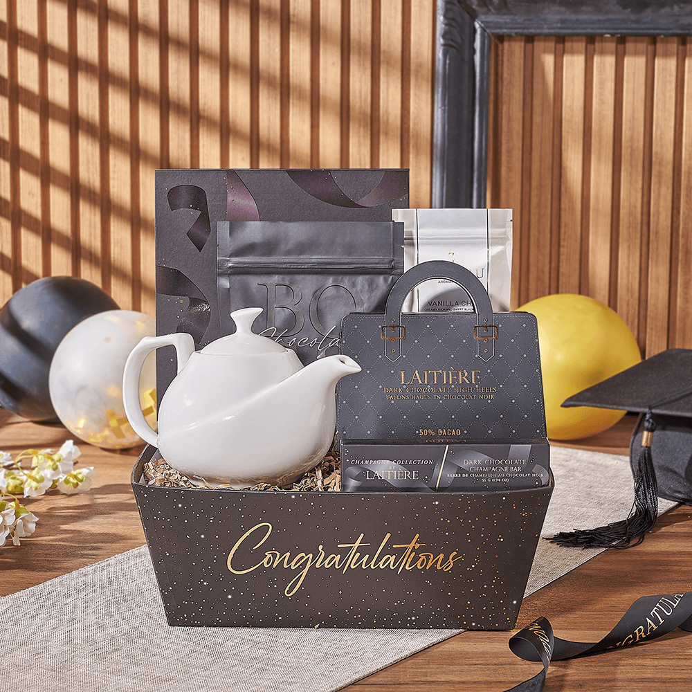 Graduation Vanilla Chai Tea Basket – how the gift is presented