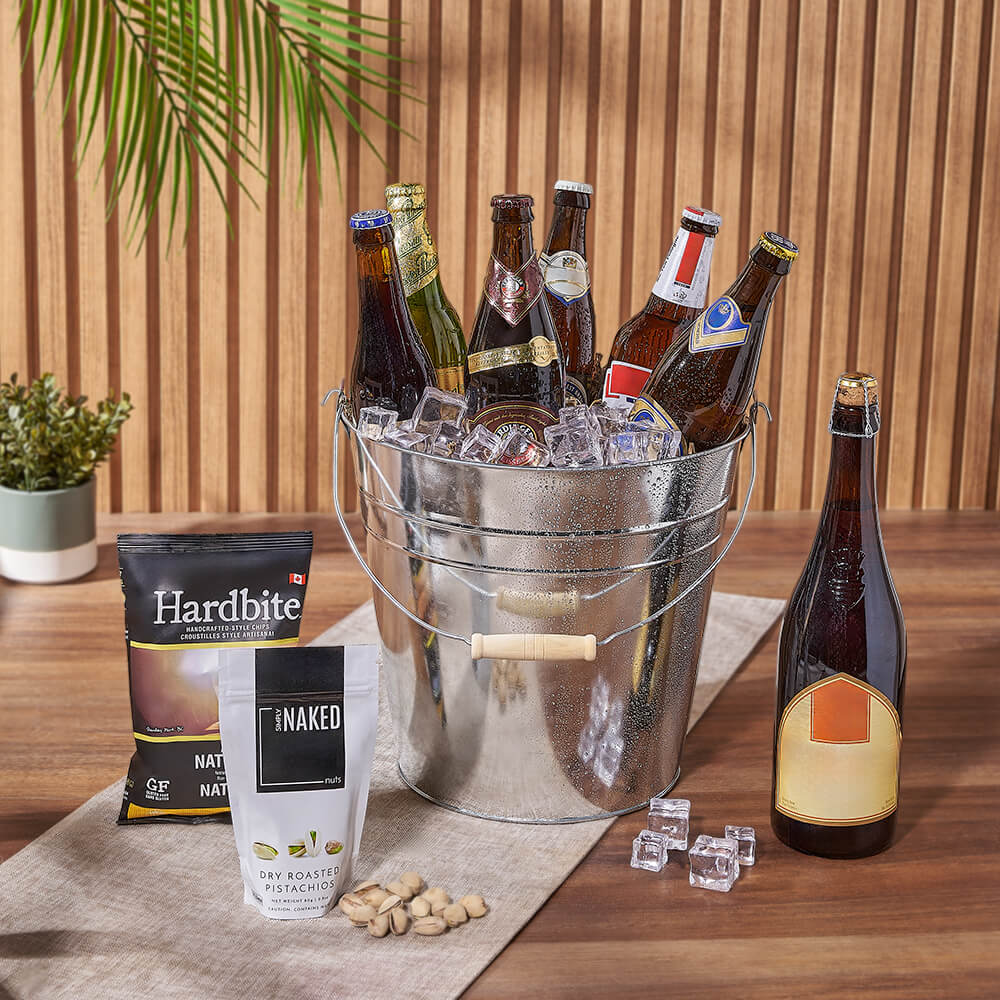 Metal Bucket Beer and Snacks Gift – how the gift is presented