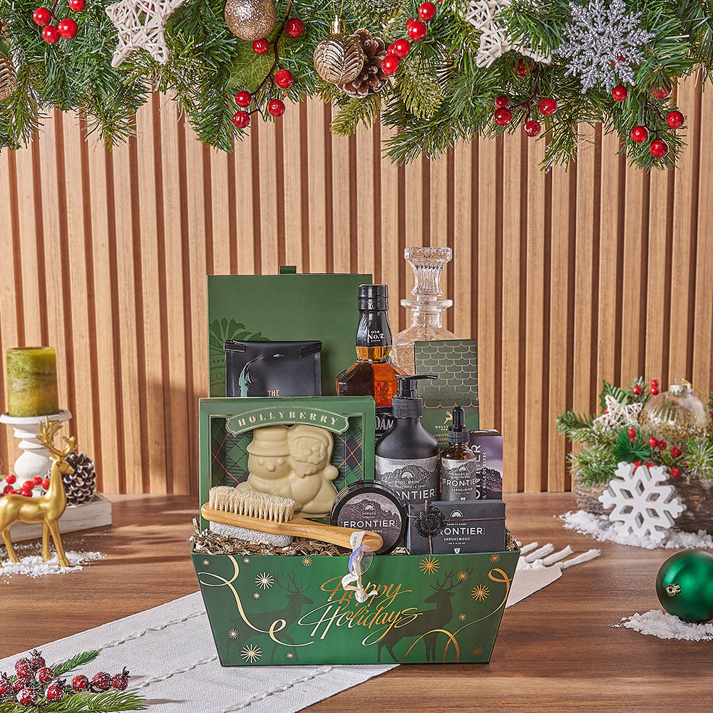 Holiday Liquor Treat Tray – how the gift is presented