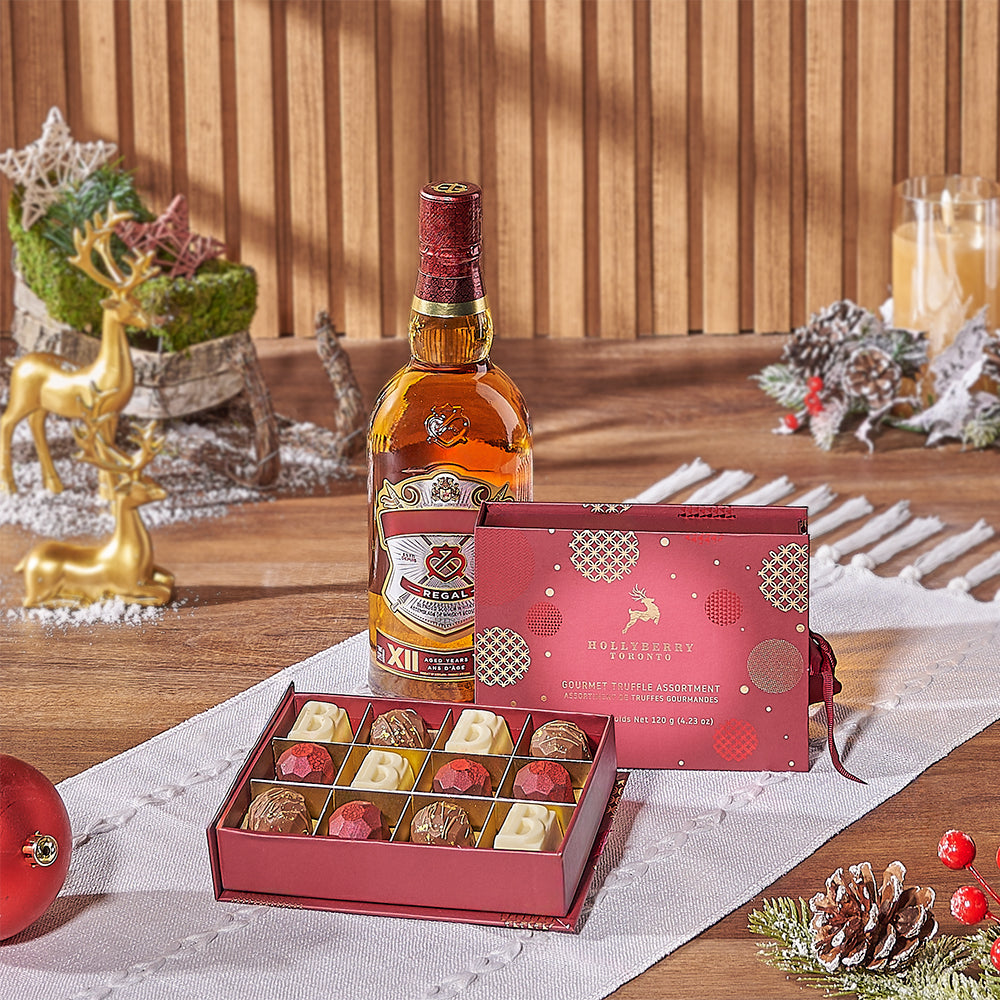 Spirits and Hollyberry Chocolate Box – how the gift is presented