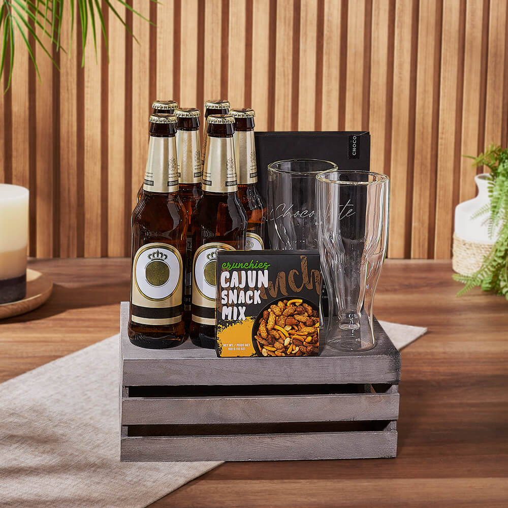 Beer Treats in Wooden Crate – how the gift is presented