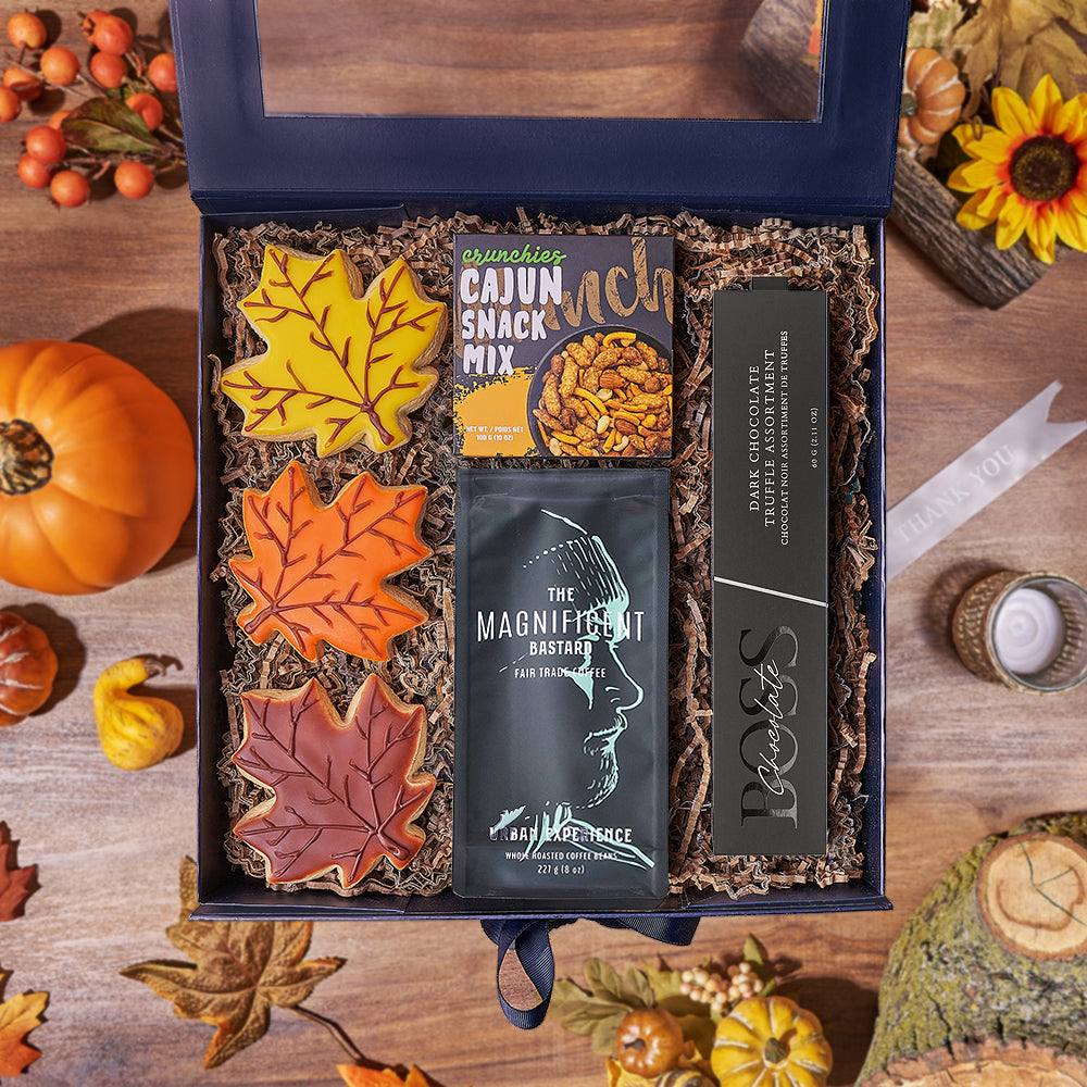 Seasonal Snack Box with Coffee – how the gift is presented