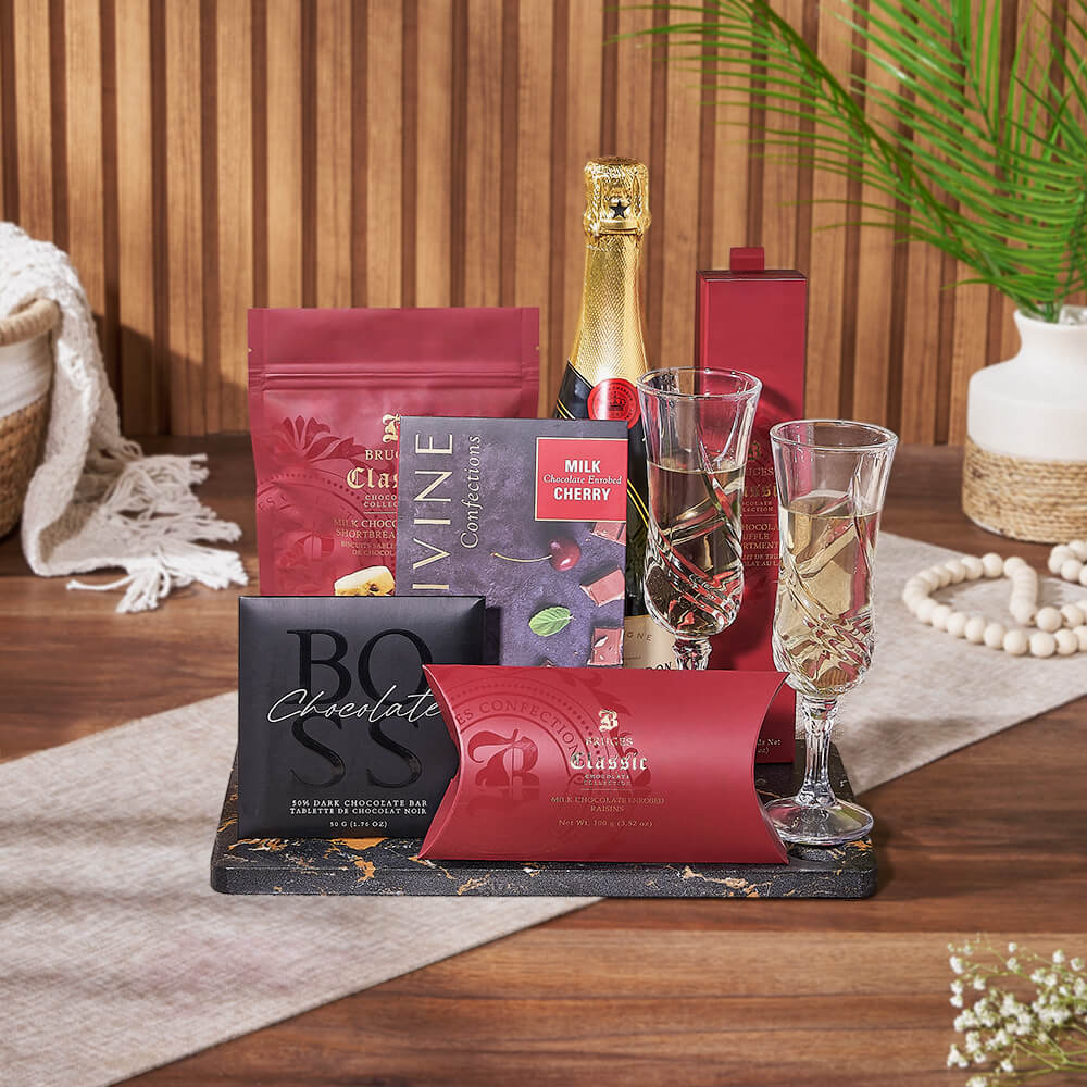 Sparkling Wine Celebration Treats – how the gift is presented