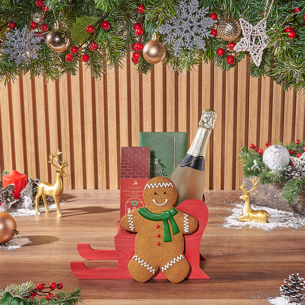 Traditional Sled with Sparkling Wine – how the gift is presented