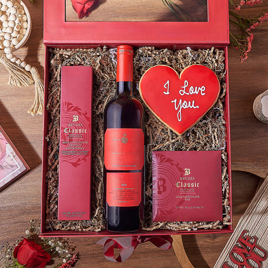 Valentine’s Wine Box from Vermont Baskets - Wine Gift Set - Vermont Delivery