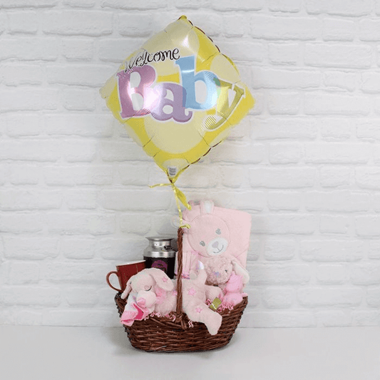 Welcome Newborn Baby Girl Gift Basket from Vermont Baskets - Baby Gift Set - Vermont Delivery