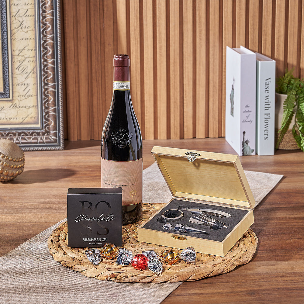 Boss Wine and Chocolate Gift Box – how the gift is presented