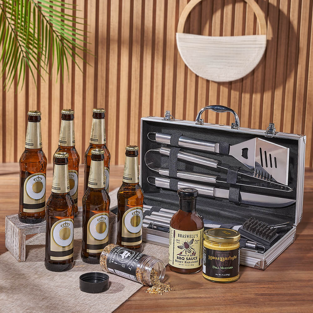 Craft Beer and Grill Set Basket – how the gift is presented
