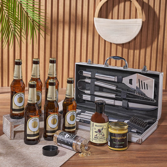 Zesty Barbeque Grill Gift Set with Beer from Vermont Baskets - Beer Gift Basket - Vermont Delivery