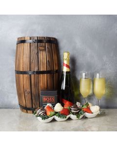 Brockton Champagne & Chocolate Dipped Strawberries Boat