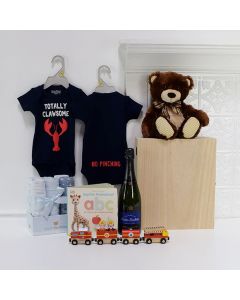 Baby Boy Celebration Crate, baby gift baskets, baby boy, baby gift, new parent, baby, champagne
