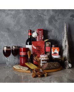 Deluxe Yuletide Wine & Cheese Gift Basket