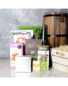 The Sparkling Snack Gift Crate, gourmet gift baskets, gourmet gifts, gifts
