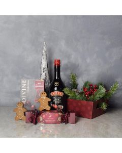 Red Sweets & Spirits Gift Set, liquor gift baskets, gourmet gifts, gifts