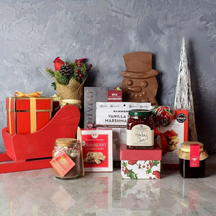 Sweet Christmas Sleigh Gift Basket Vermont